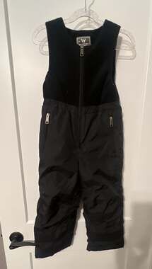 White Sierra Snow Bib Size 4T Black Fleece Top Ski Pants Overalls